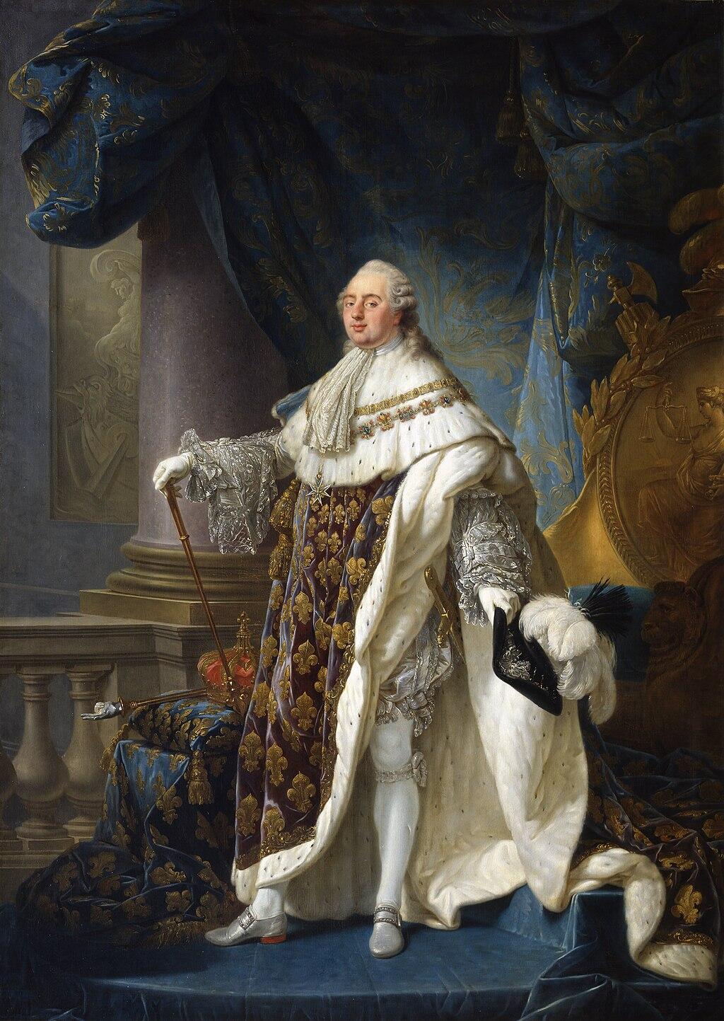 Fransa ve Navarra Kralı XVI. Louis, 1779'da büyük kraliyet kostümüyle