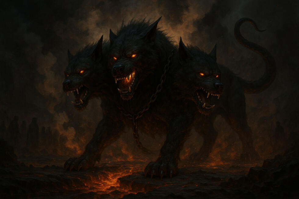 Two fierce werewolves with glowing eyes stare intensely, surrounded by a shadowy forest backdrop under a full moon.